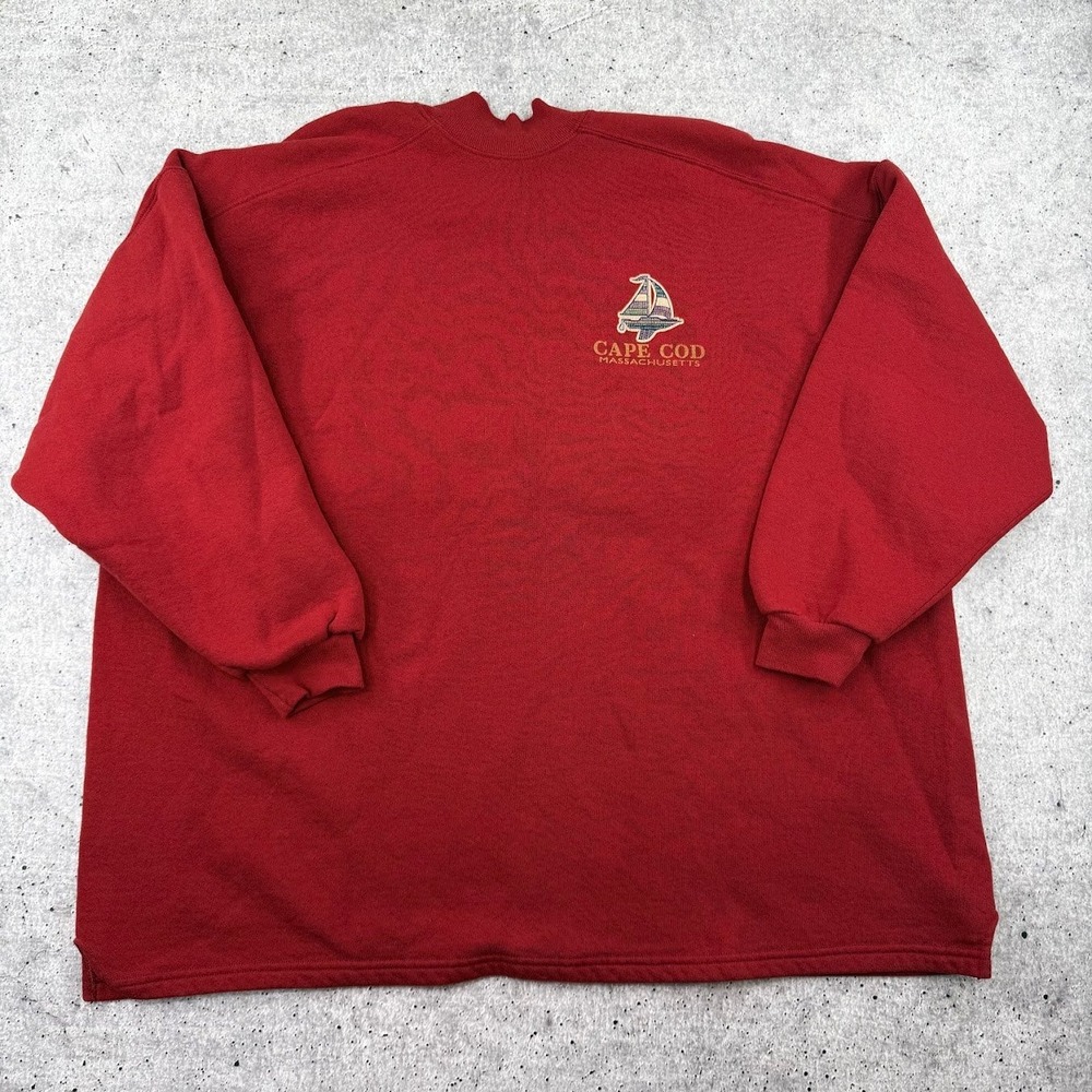 Vintage Inertia Made in USA Cape Cod Mass Red Crewneck Sweatshirt Adult 3XL